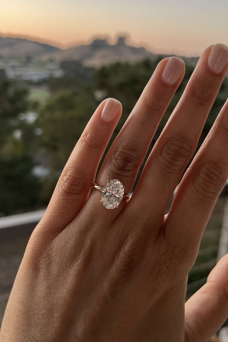 Oval Solitaire Diamond Engagement Ring
