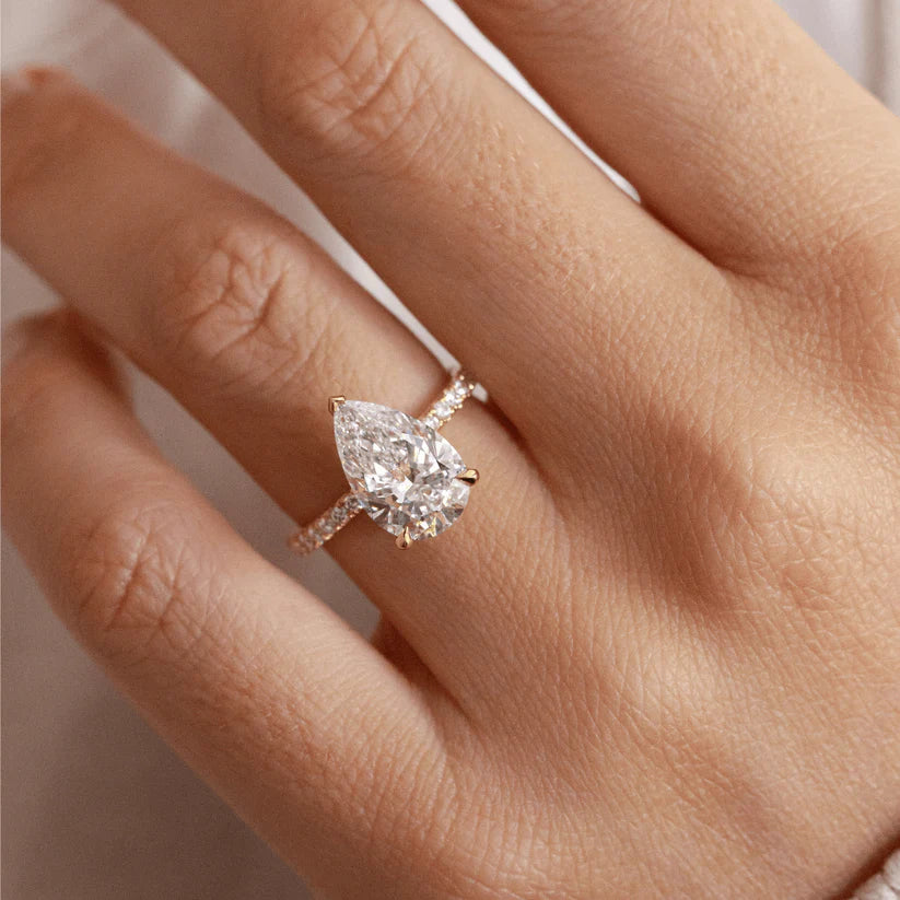 Pear Solitaire Diamond Engagement Ring