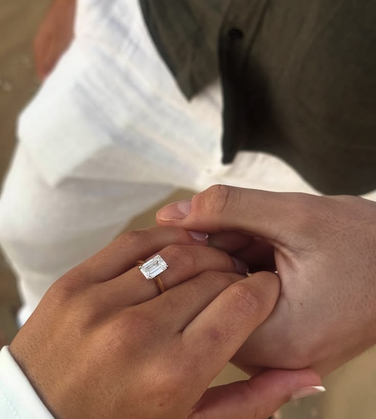 Emerald Cut Solitaire Diamond Engagement Ring