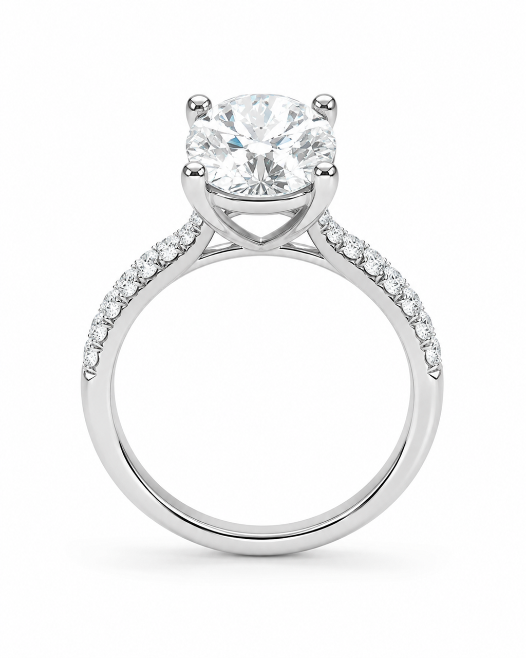 Round Diamond Pavé Diamond Engagement Ring