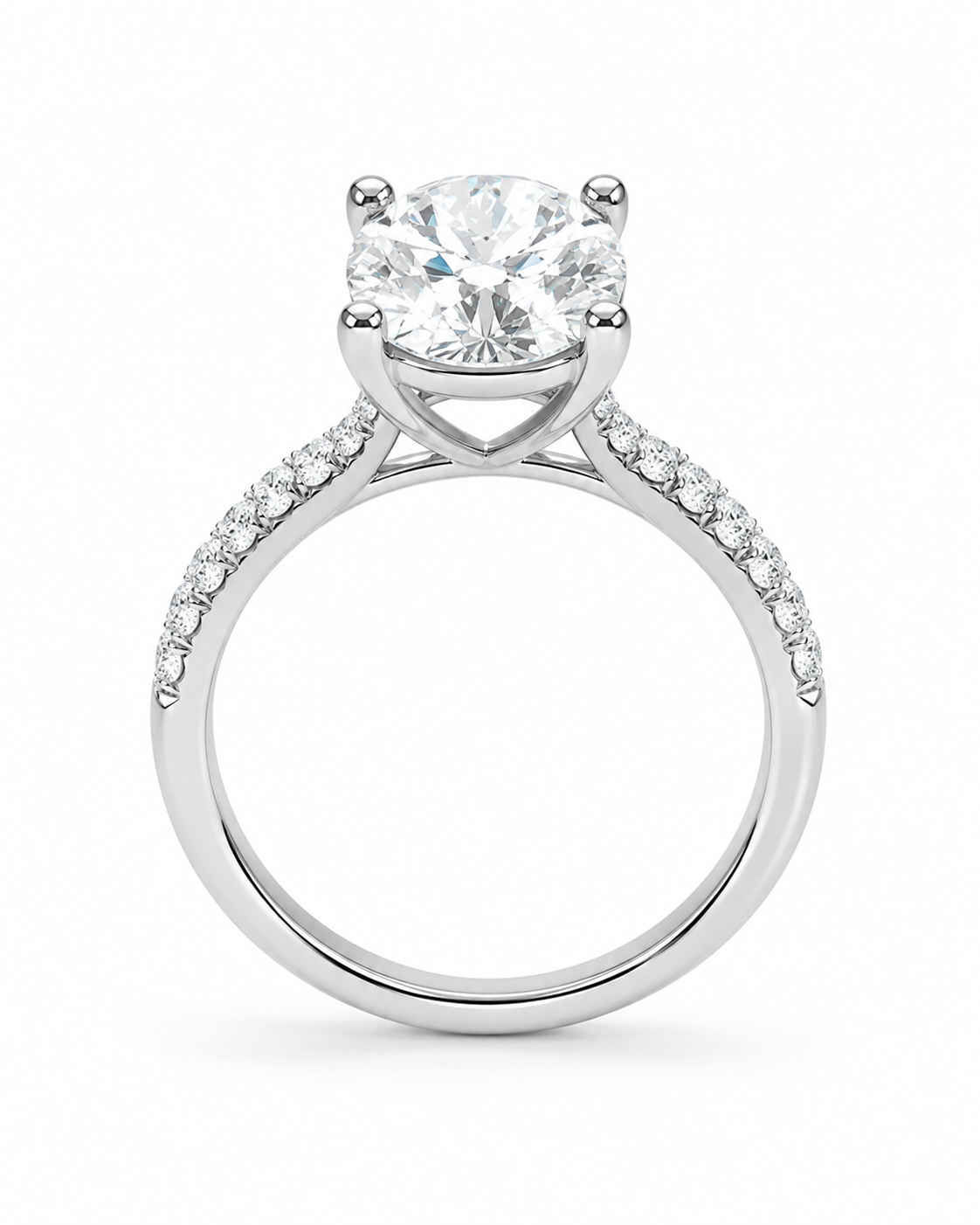 Round Diamond Pavé Diamond Engagement Ring