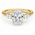 Trinity Oval Three-Stone Diamond Engagement Ring