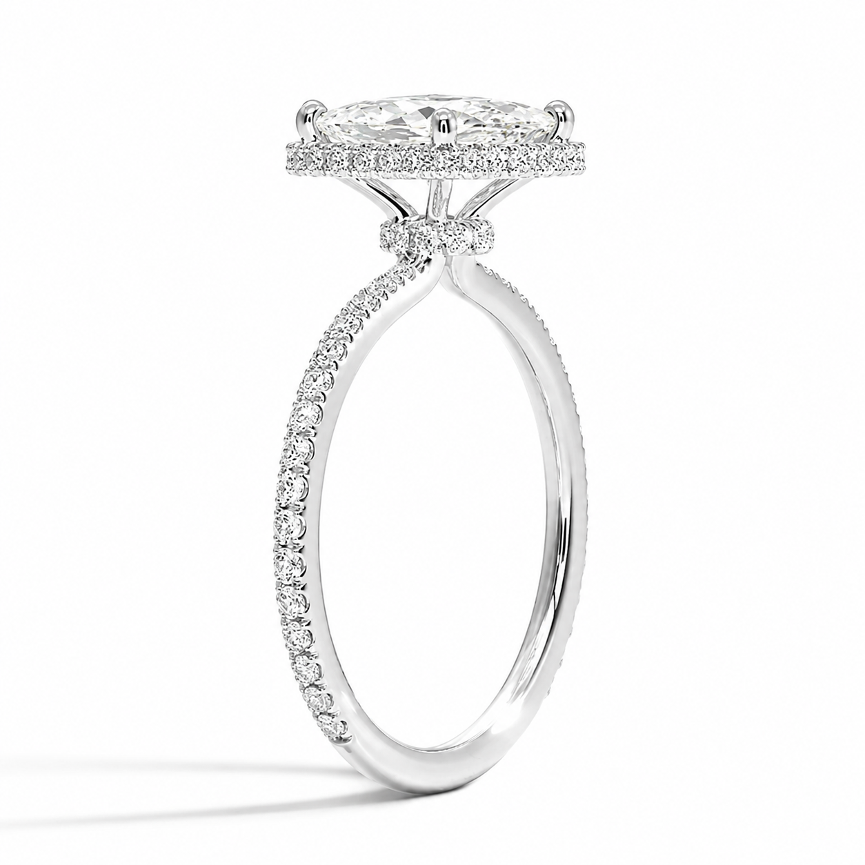 Devina Marquise Double Halo Diamond Engagement Ring