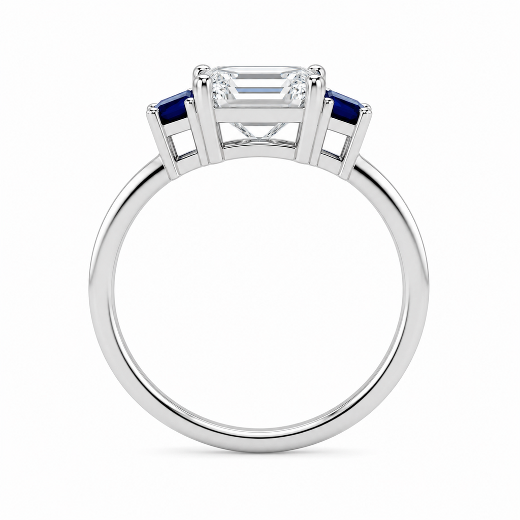 Saphira Emerald Cut Diamond Engagement Ring