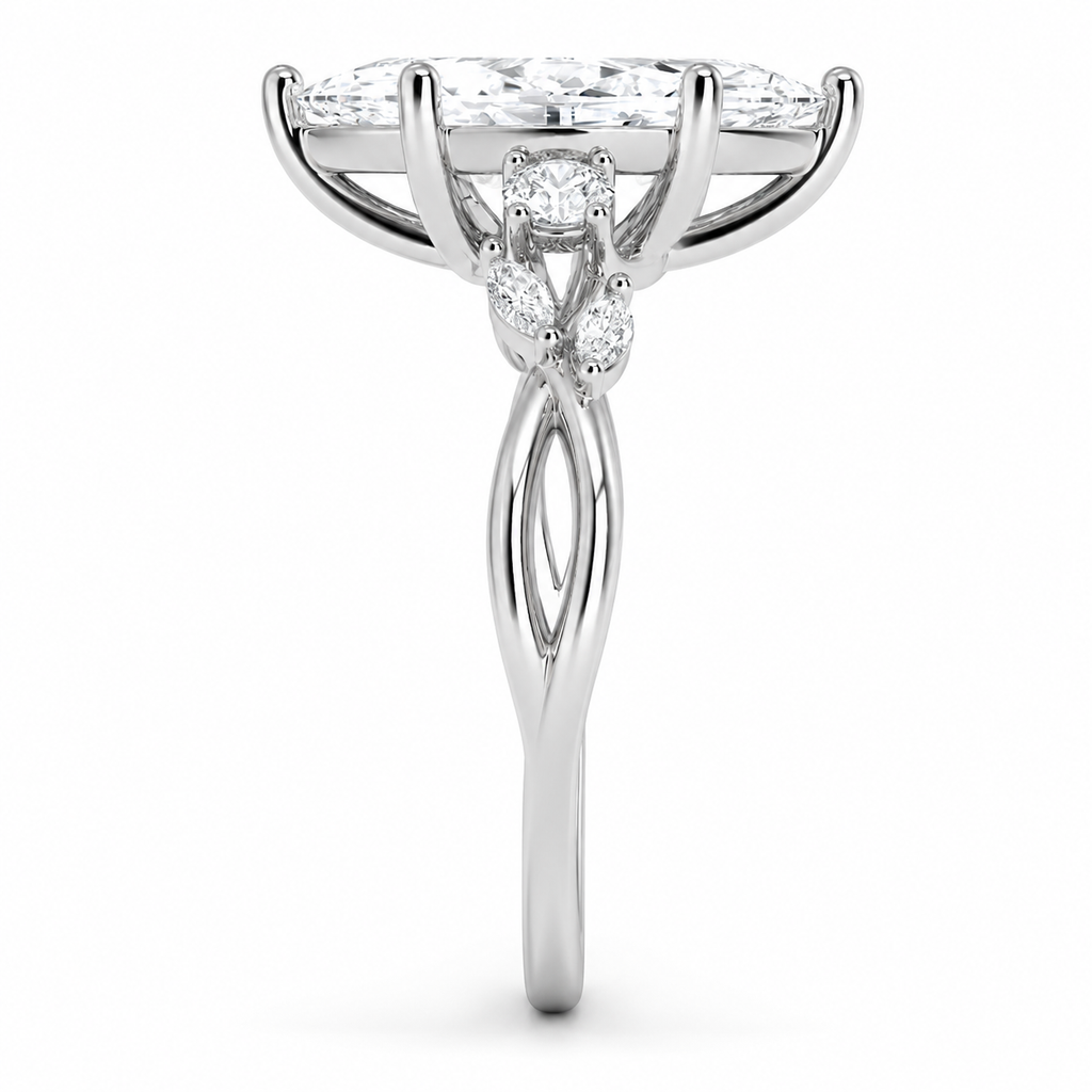 Ophelia Marquise Cluster Diamond Engagement Ring