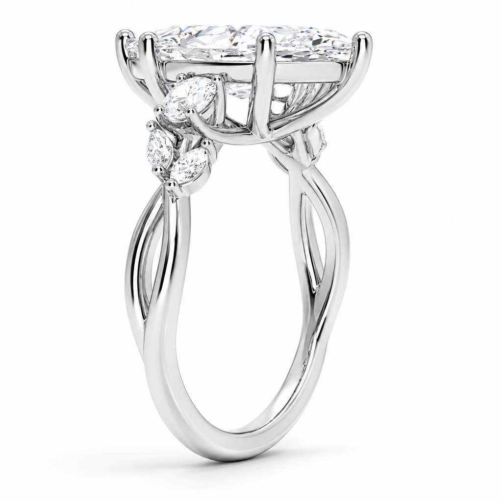 Ophelia Marquise Cluster Diamond Engagement Ring