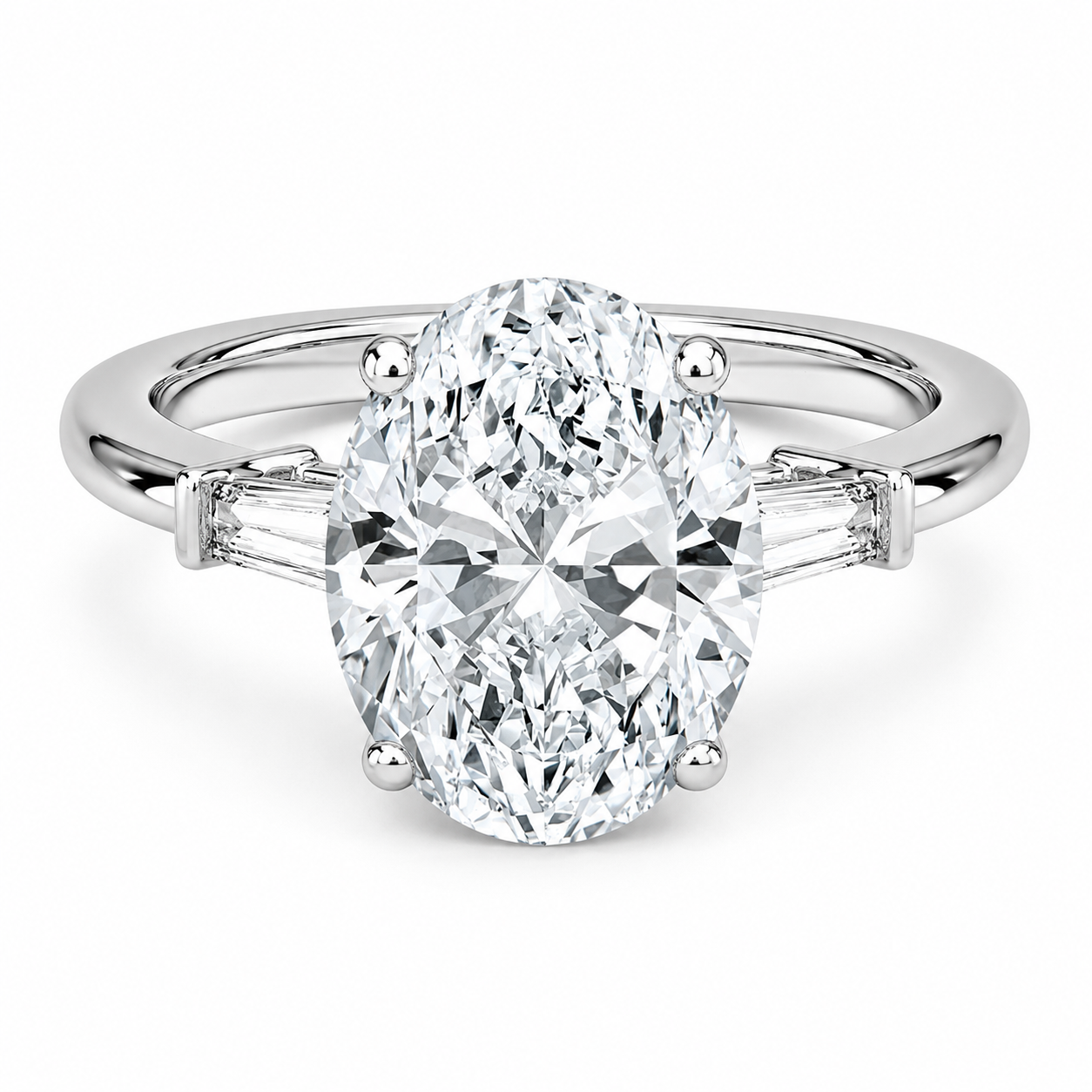 Lumina Oval Three-Stone Diamond Engagement Ring