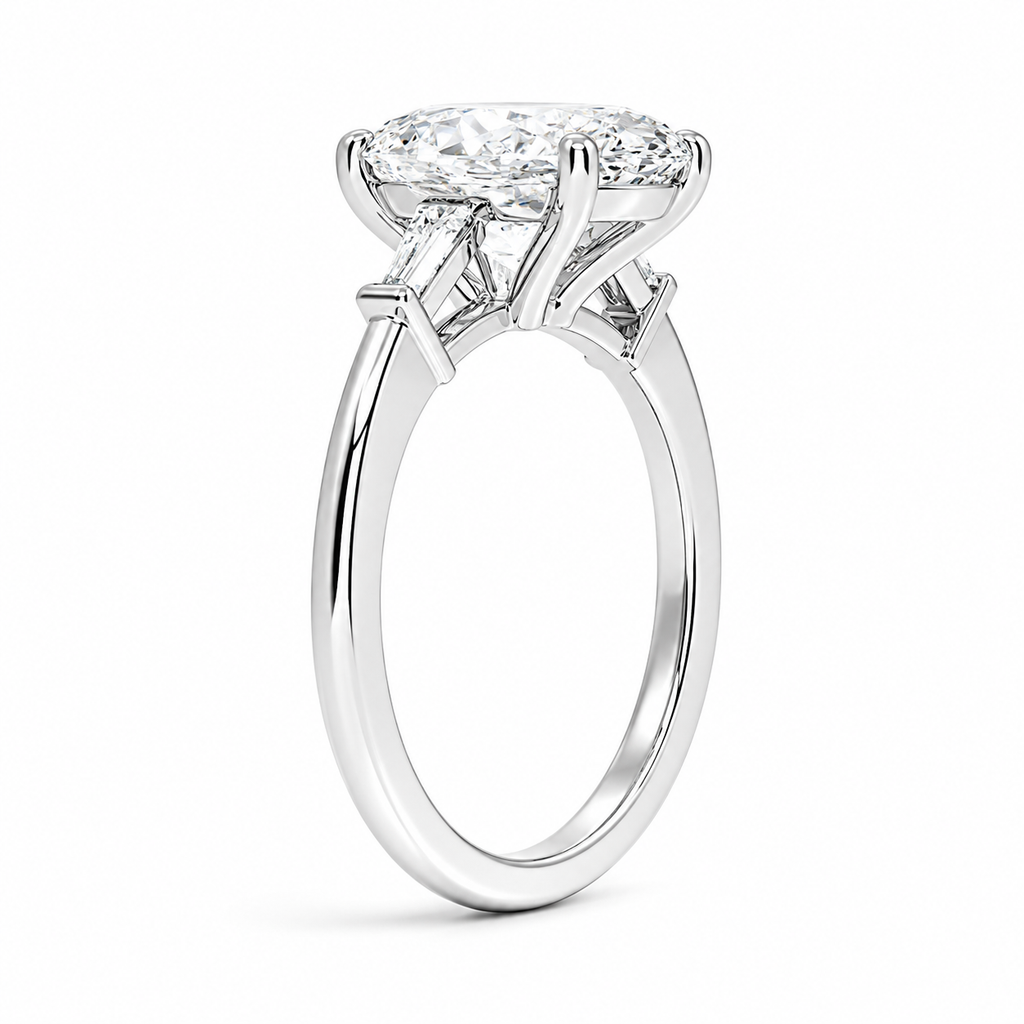 Lumina Oval Three-Stone Diamond Engagement Ring
