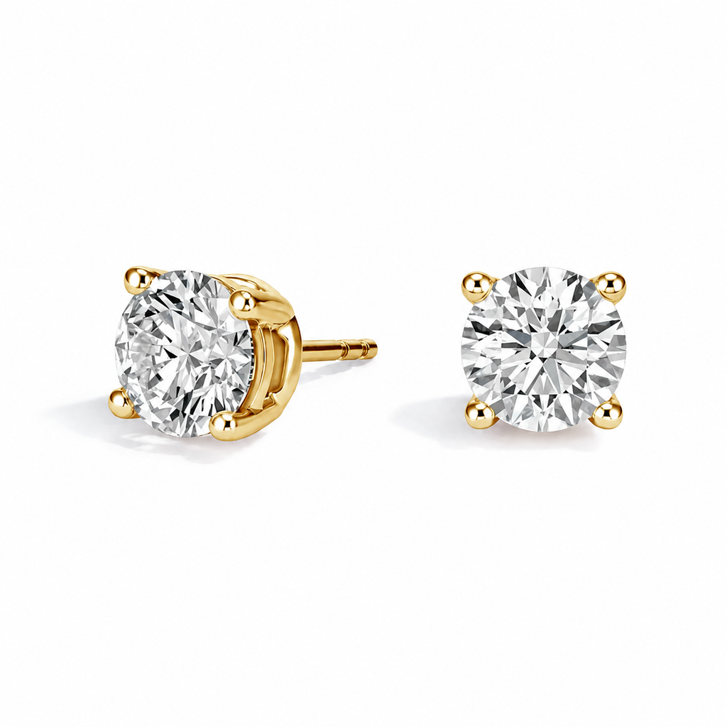 Classic Four-Prong Diamond Stud Earrings