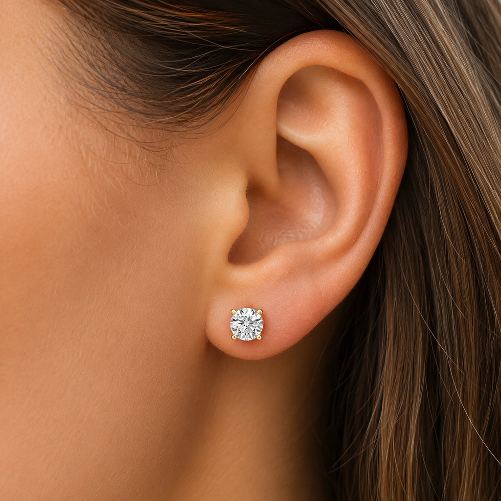 Classic Four-Prong Diamond Stud Earrings