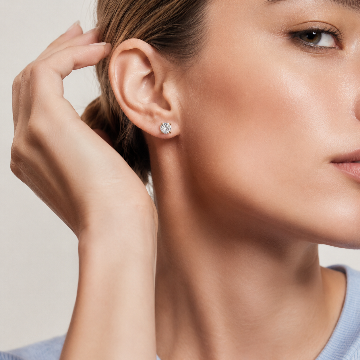Classic Four-Prong Diamond Stud Earrings