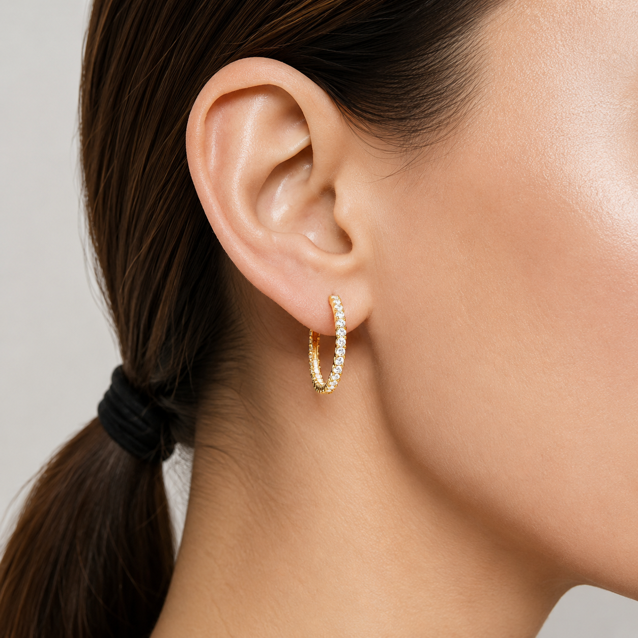 Diamond Pavé Hoop Earrings