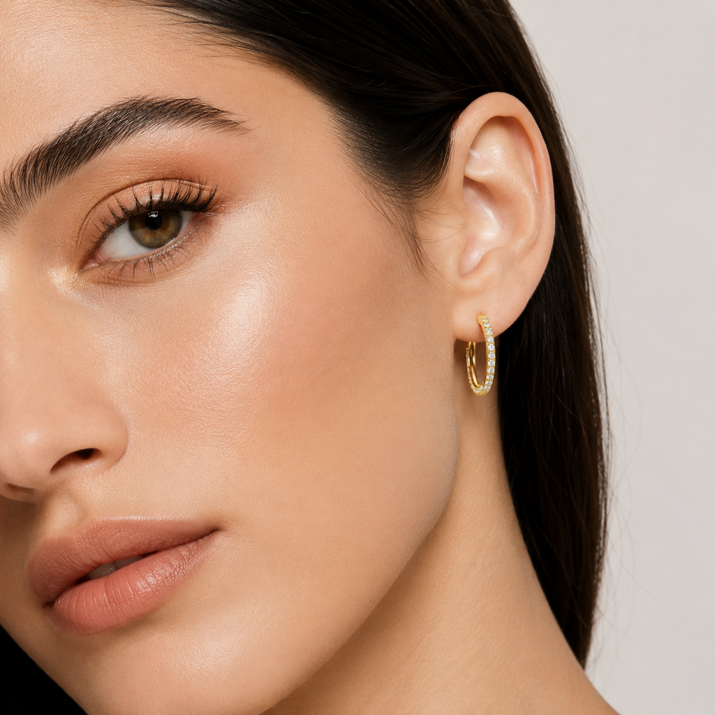 Diamond Pavé Hoop Earrings