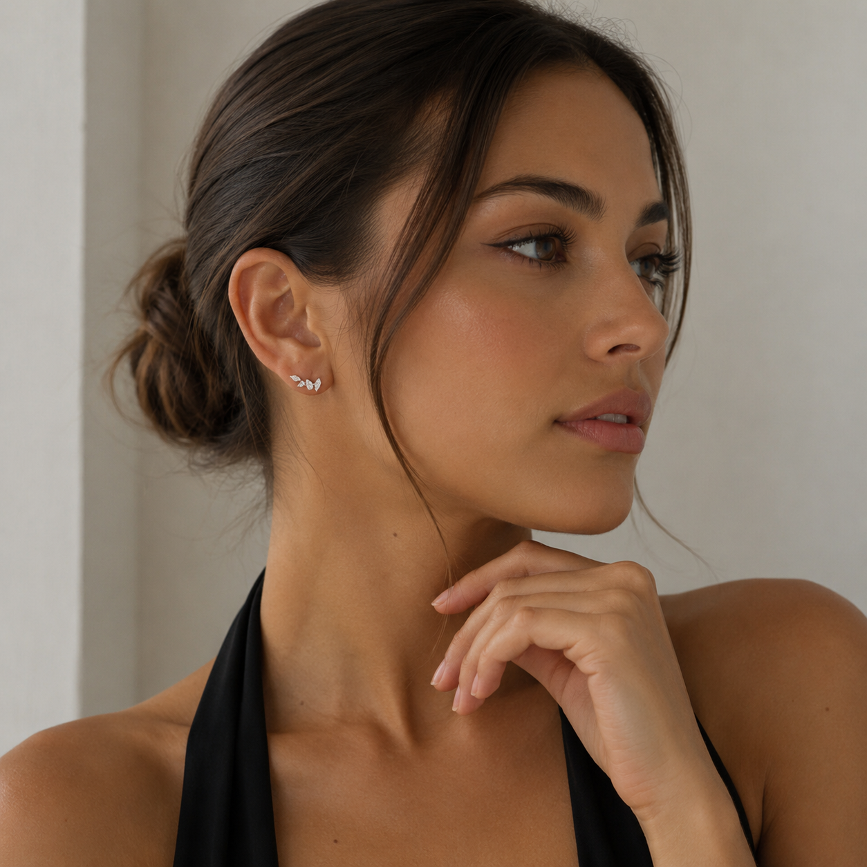Diamond Vine Stud Earrings