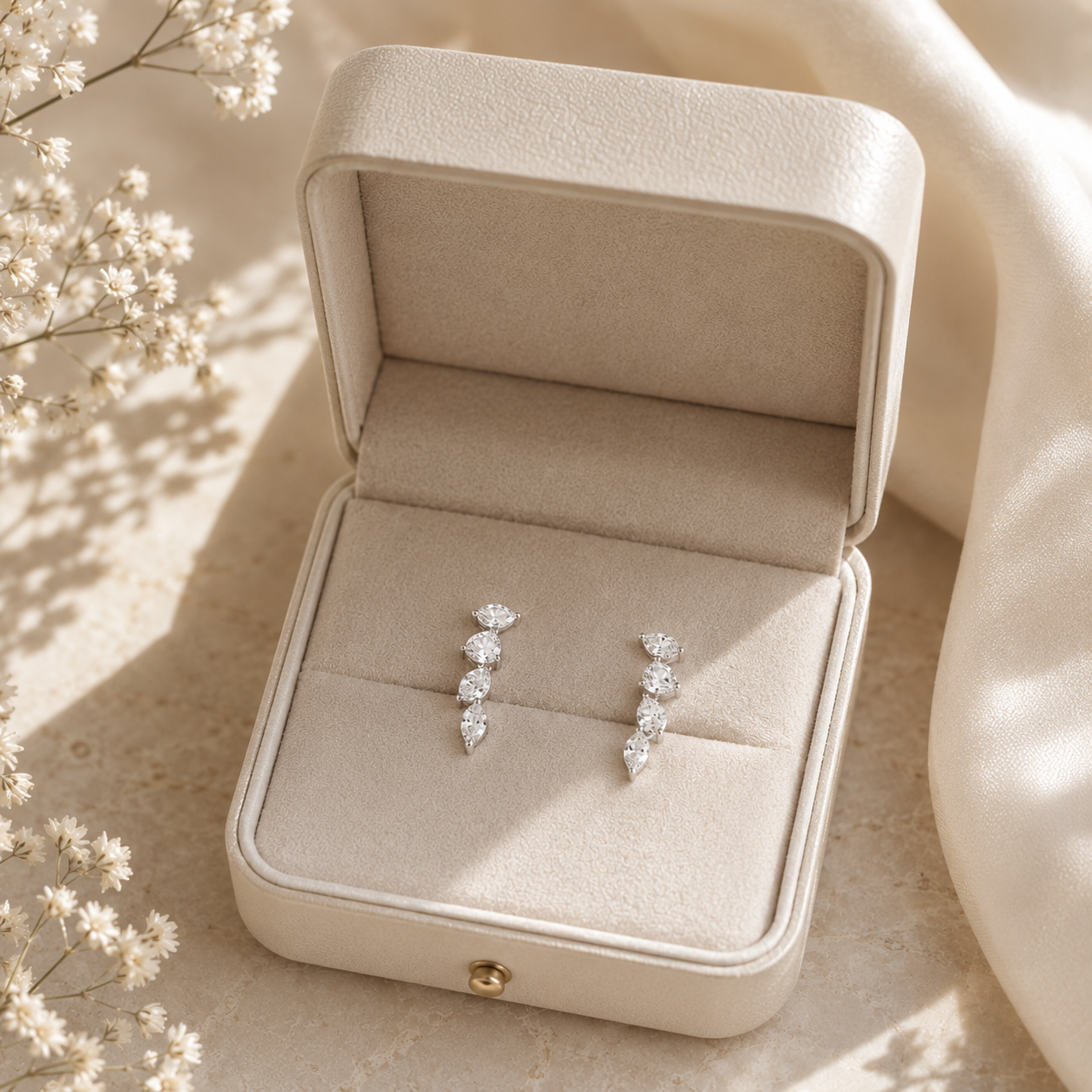 Diamond Vine Stud Earrings