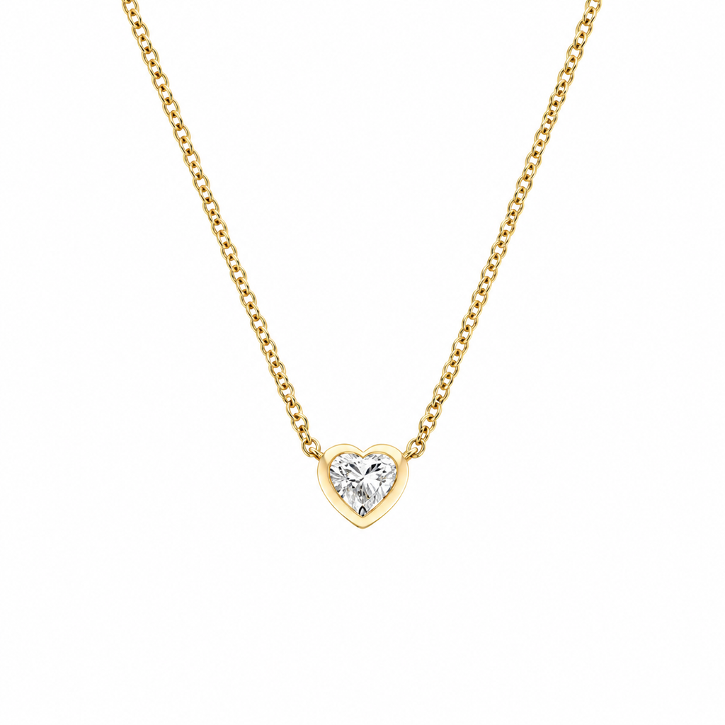 Amor Heart Diamond Solitaire Necklace