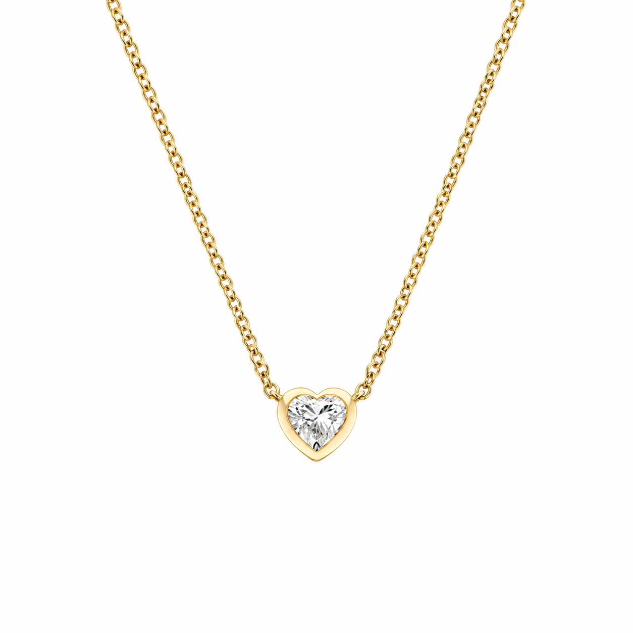 Amor Heart Diamond Solitaire Necklace