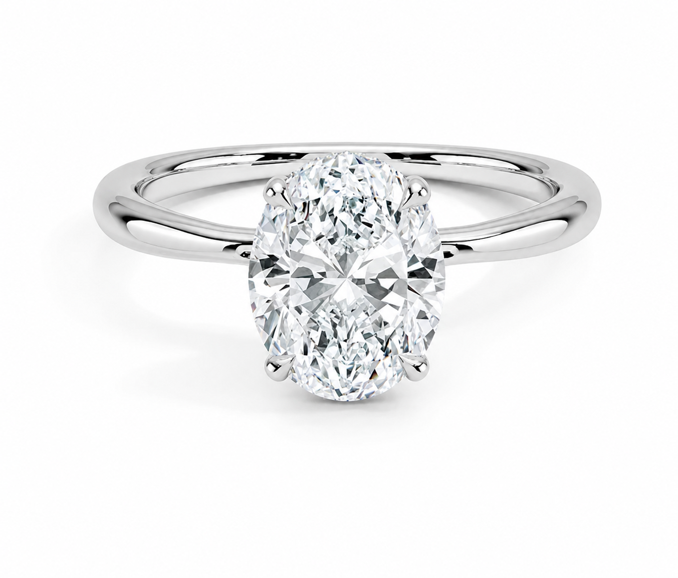 Oval Solitaire Diamond Engagement Ring