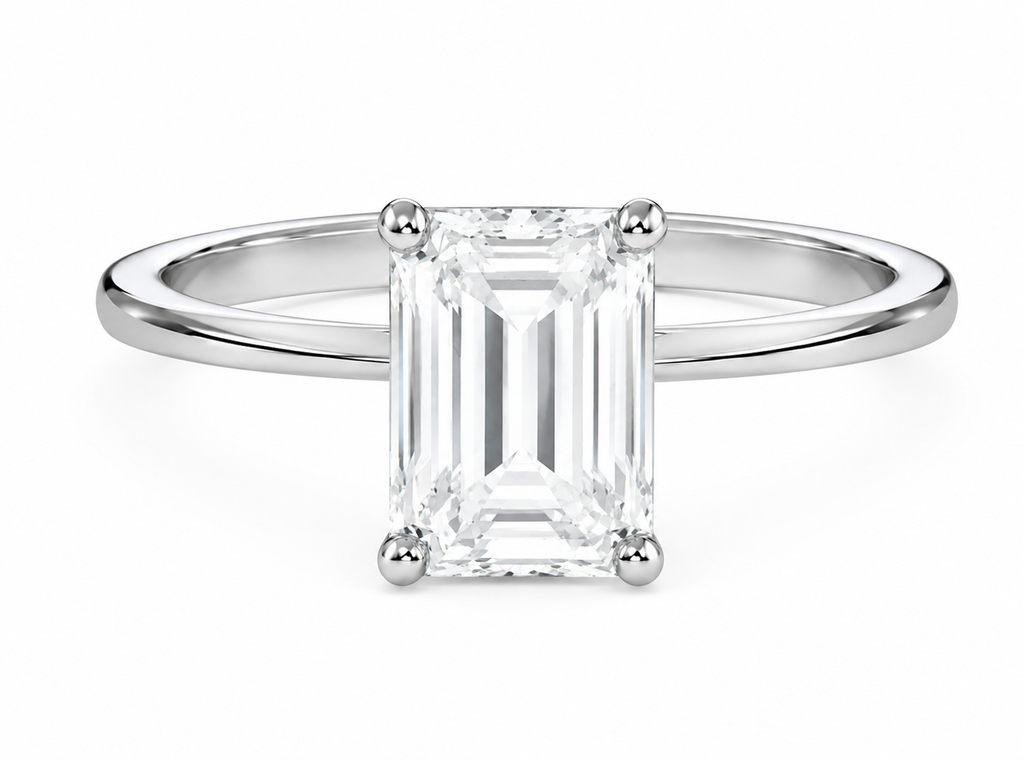 Emerald Cut Solitaire Diamond Engagement Ring