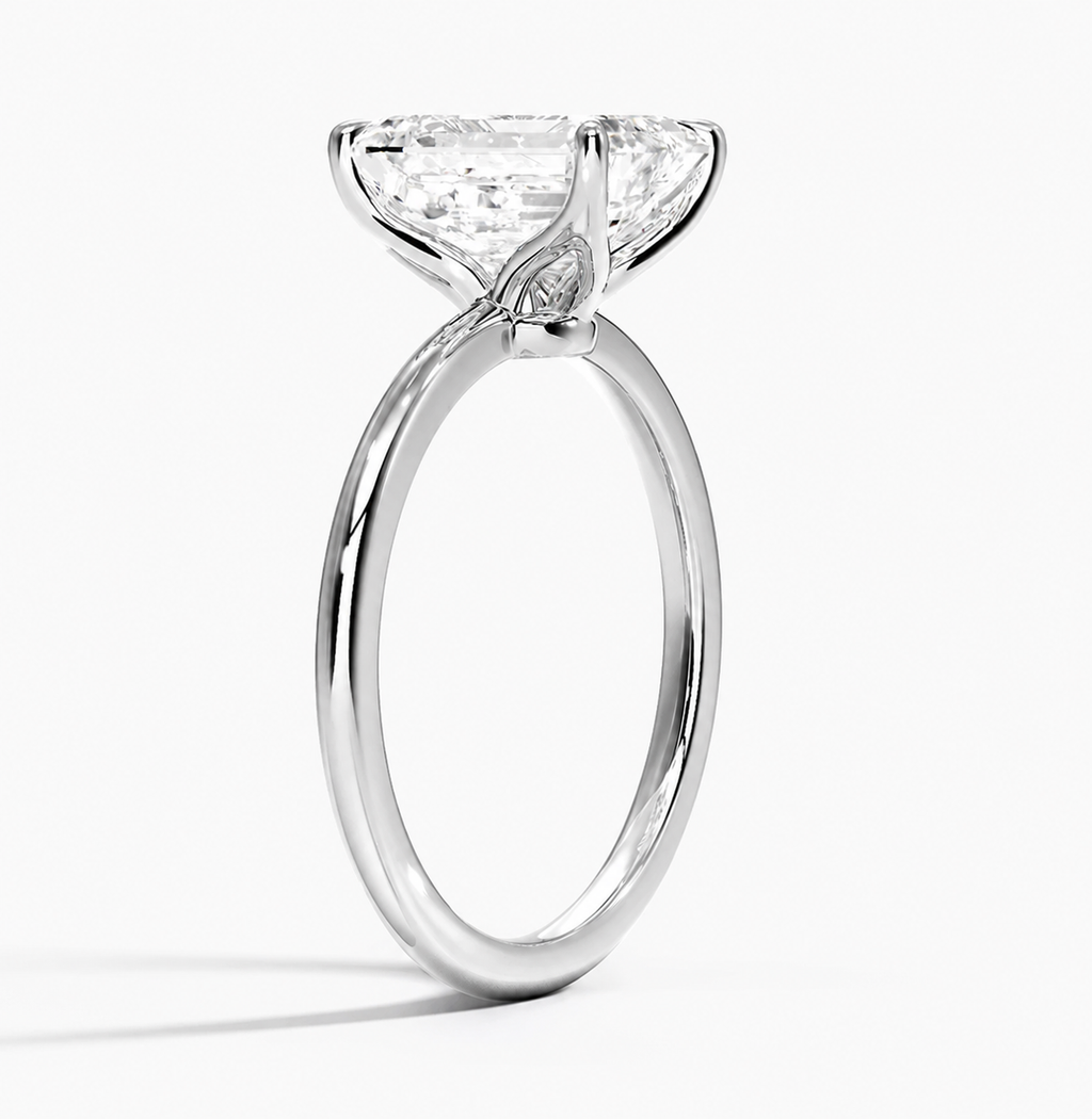 Emerald Cut Solitaire Diamond Engagement Ring