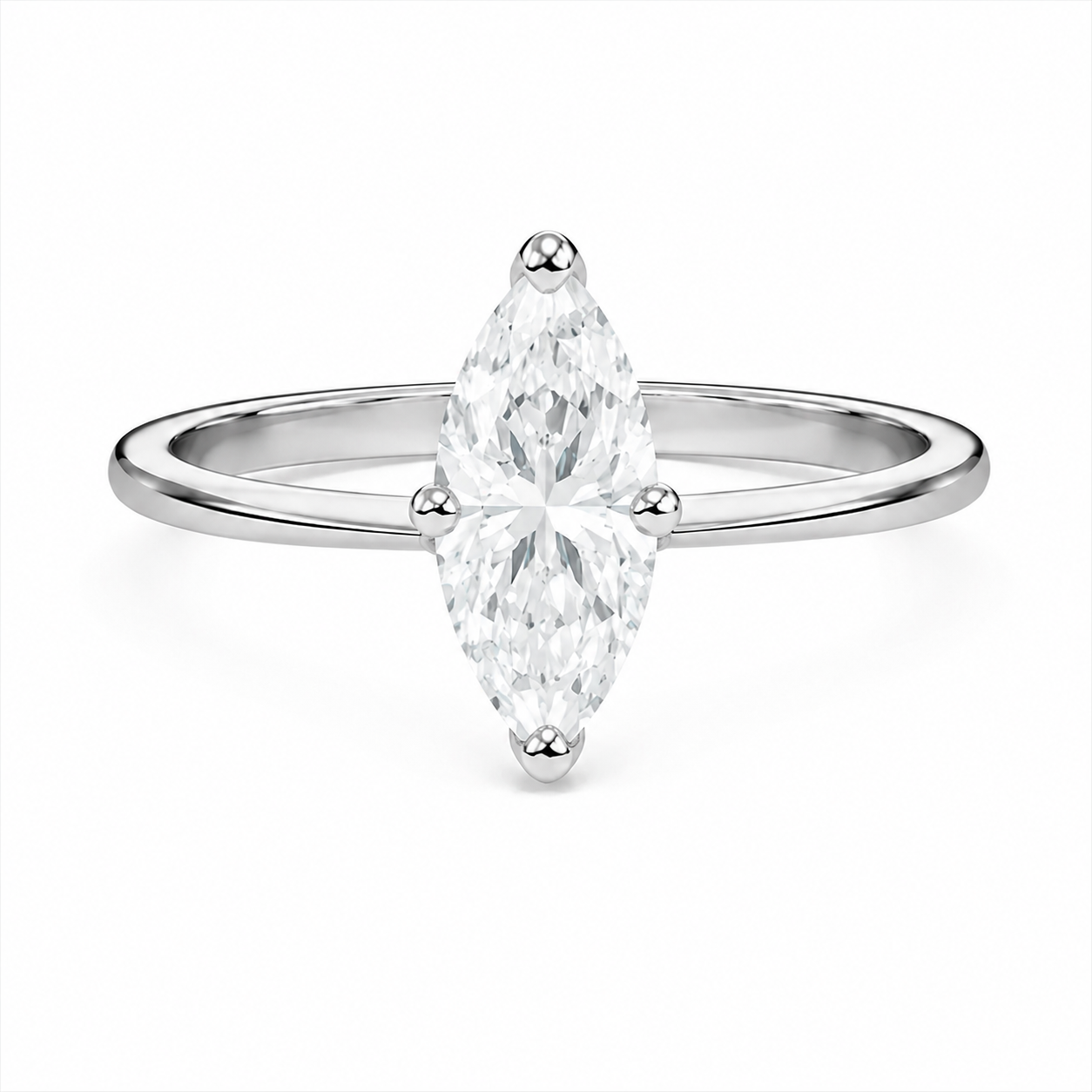Marquise Diamond Solitaire Diamond Engagement Ring