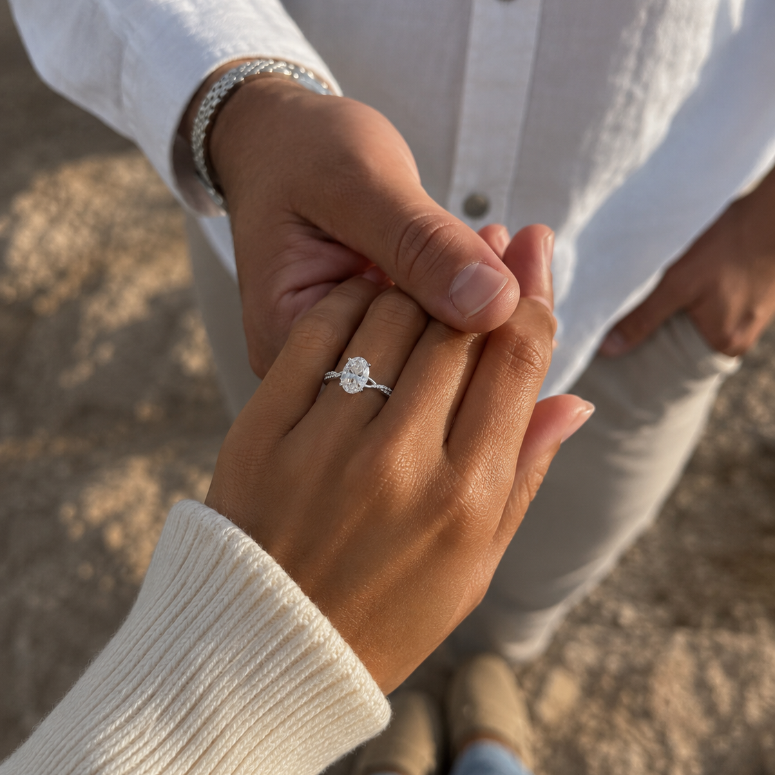 Everlace Oval Diamond Engagement Ring