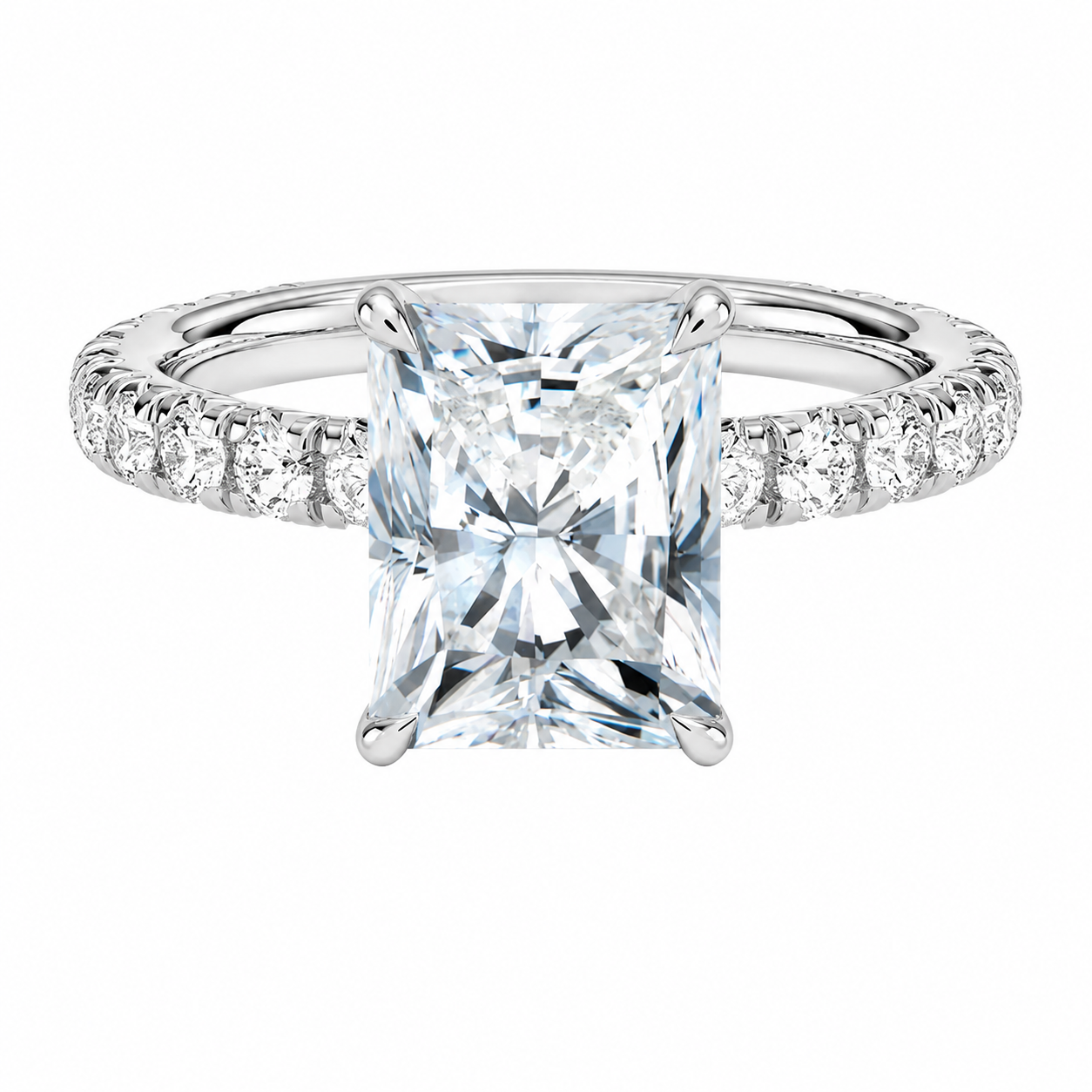 Solène Radiant Diamond Pavé Diamond Engagement Ring