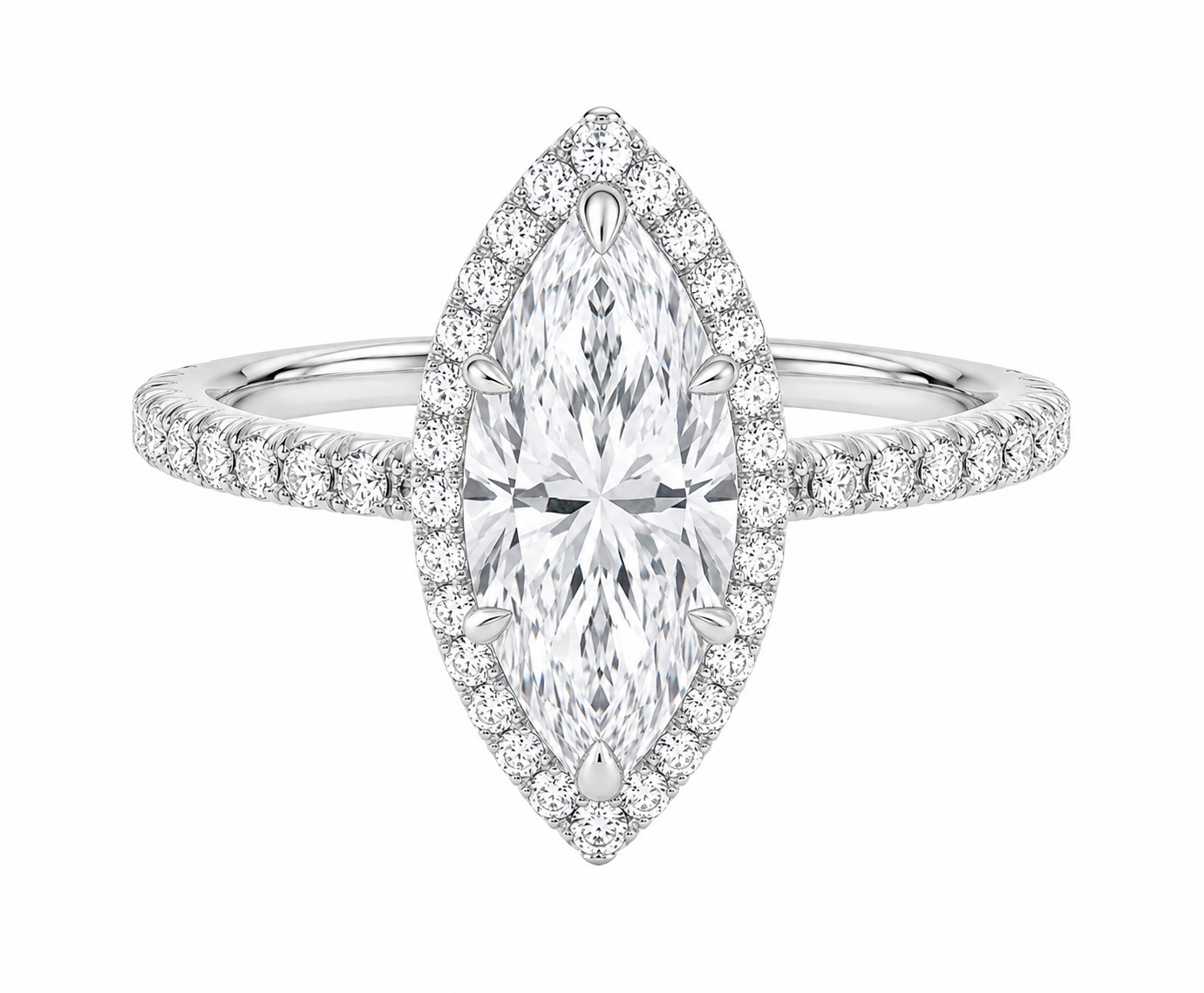 Devina Marquise Double Halo Diamond Engagement Ring