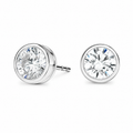 Bezel-Set Diamond Stud Earrings