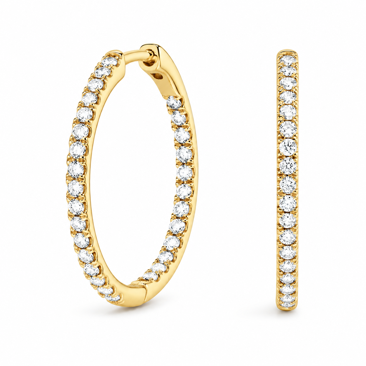 Diamond Pavé Hoop Earrings