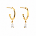 Teardrop Diamond Hoop Earrings