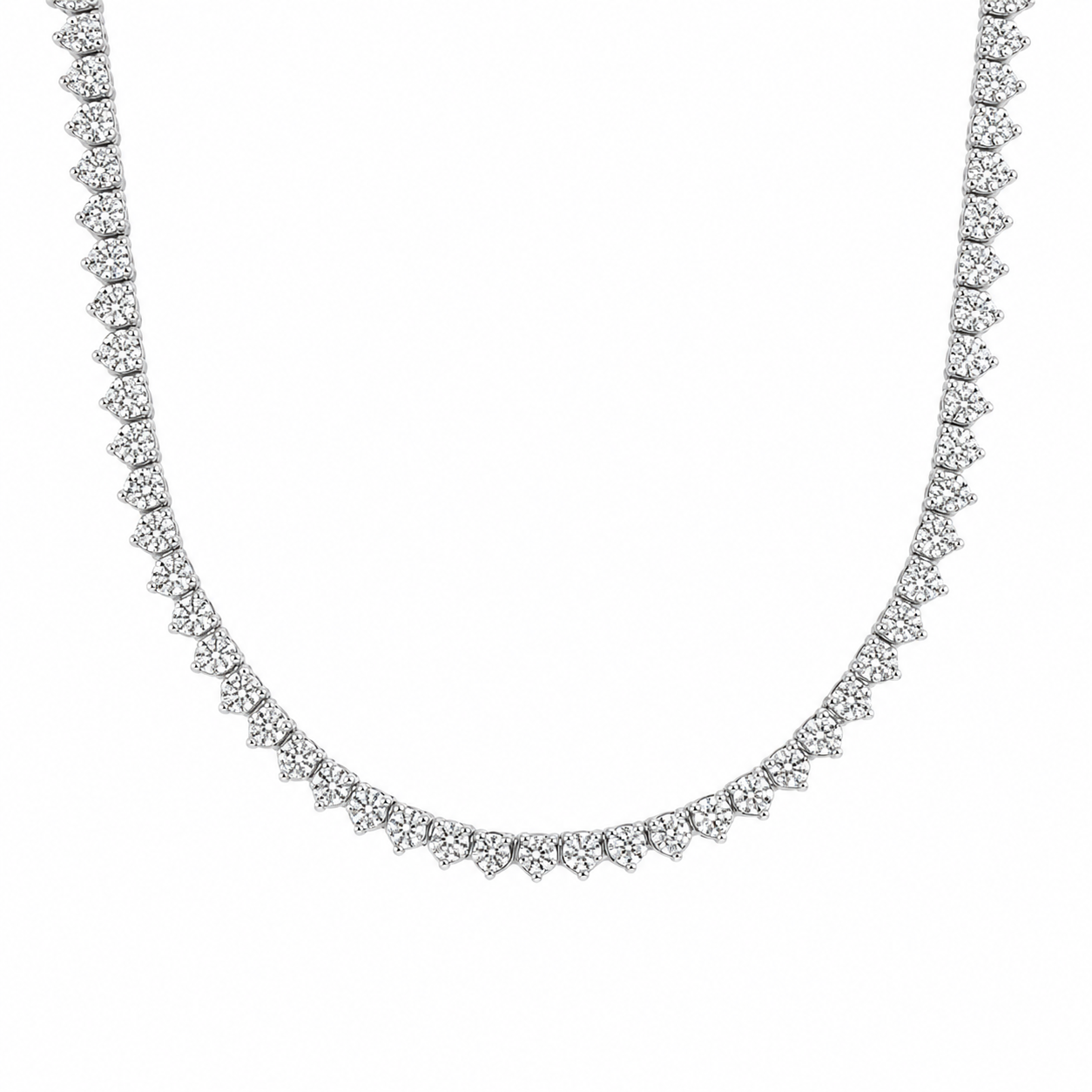 Elsa Three-Prong Diamond Tennis Necklace