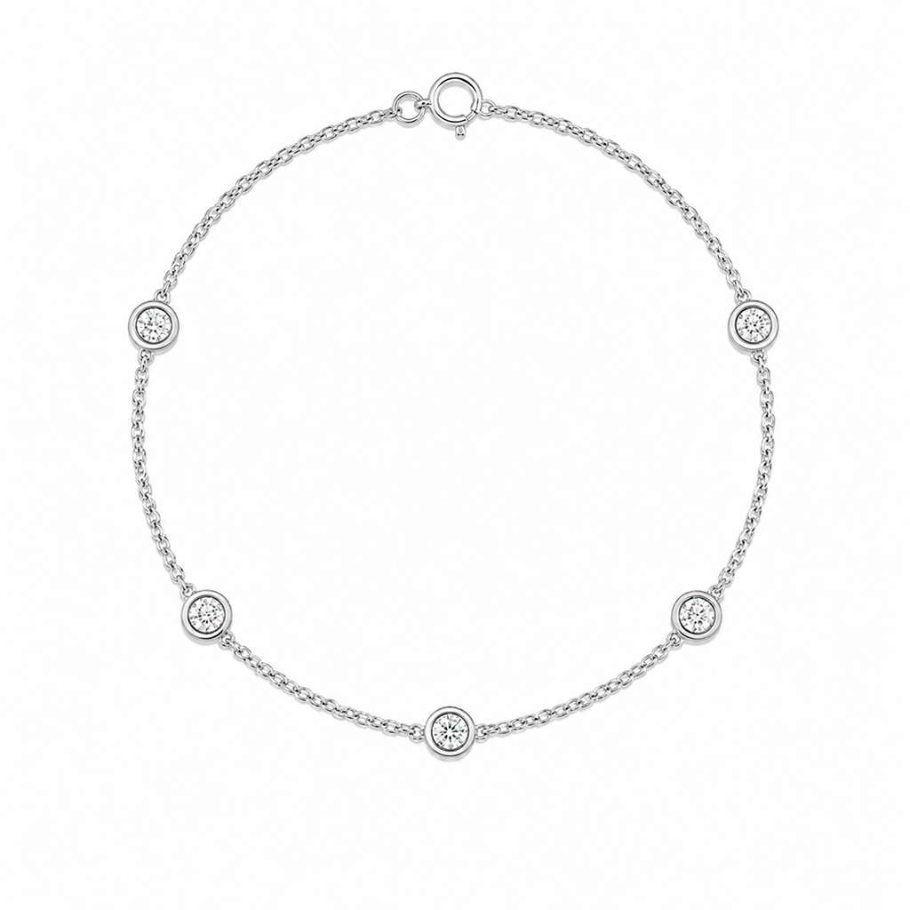 Ella Bezel Diamond Station Bracelet