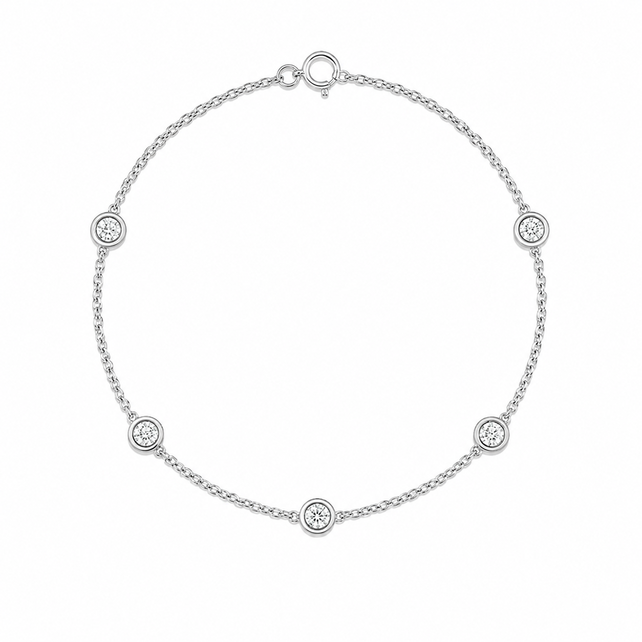 Ella Bezel Diamond Station Bracelet