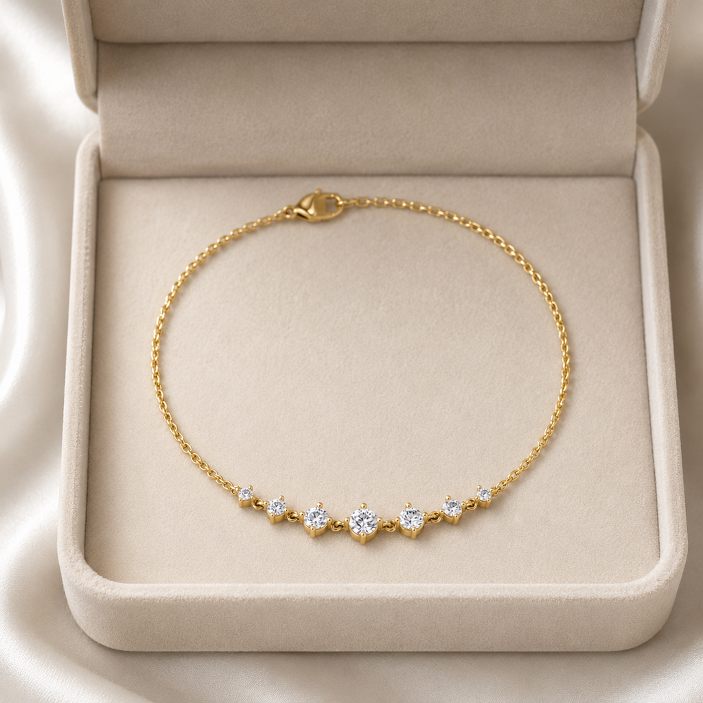 Seline Graduated Diamond Station Bracelet