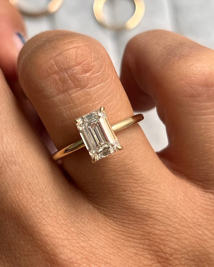 Emerald Cut Solitaire Diamond Engagement Ring