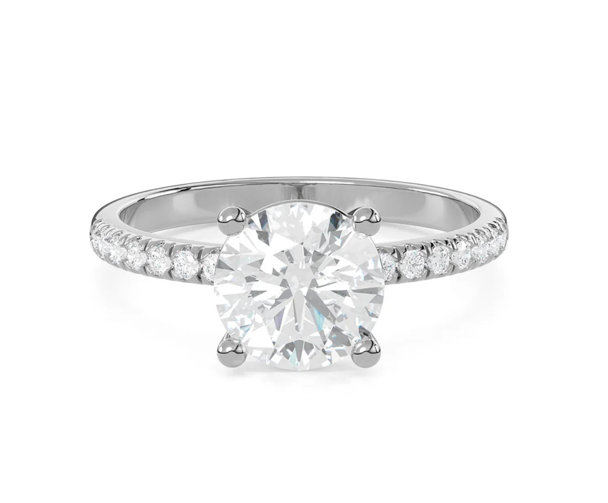 Round Diamond Pavé Diamond Engagement Ring