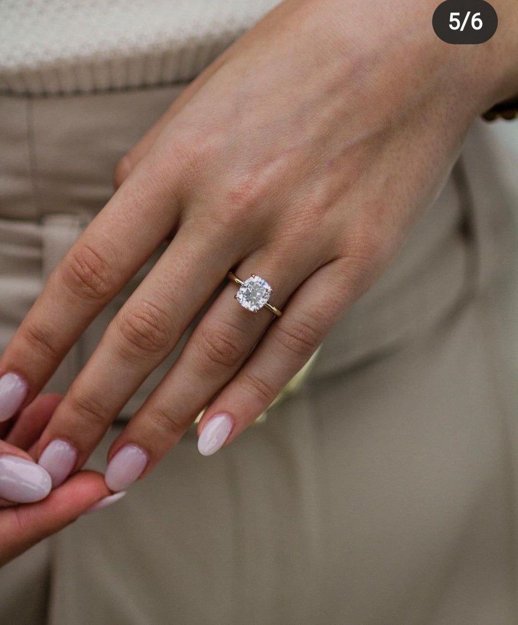 Cushion Solitaire Diamond Engagement Ring