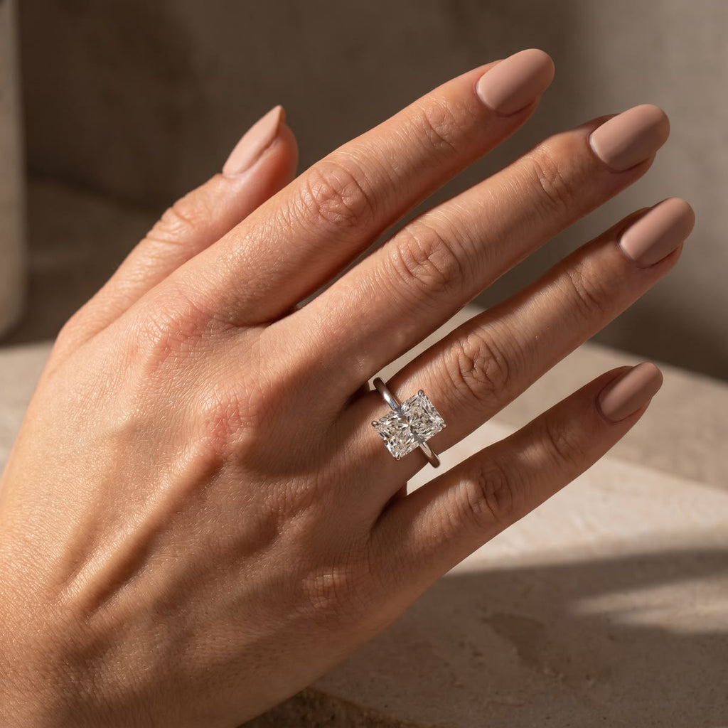 Radiant Cut Solitaire Diamond Engagement Ring